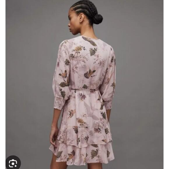 AllSaints Women's Ari Peggy Floral Print Mini  Dresses Multicolor Size US 10 - Picture 3 of 11